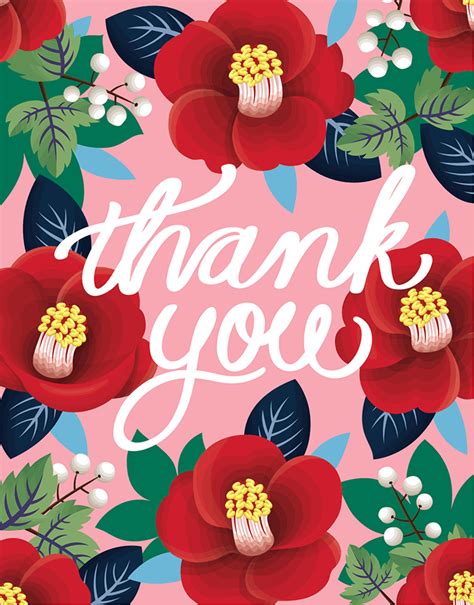 Your thank you flowers stock images are ready. Tsubaki Camellia Thank You Card by Clap Clap | Postable