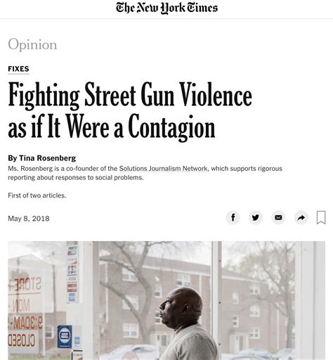 Ny Times Fighting Gun Violence As If It Were A Contagions — Cure