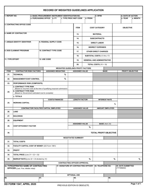Dd Form 1547 Download Fillable Pdf Or Fill Online Record Of Weighted