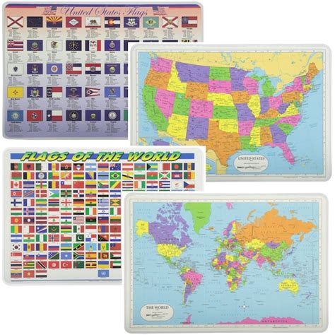 Laminated Map With Flags Etsy