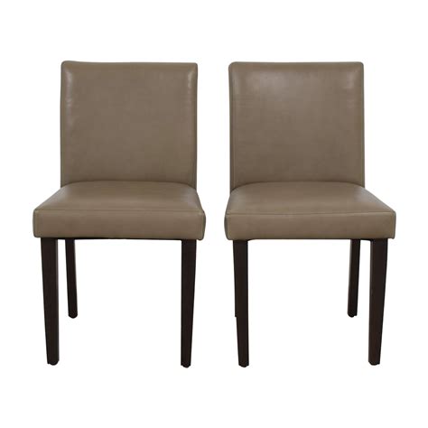 Beige kitchen & dining room chairs : 90% OFF - West Elm West Elm Porter Taupe Leather Dining Chairs / Chairs