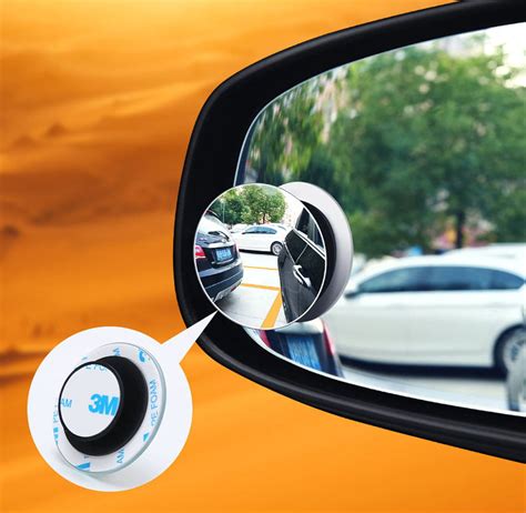 Round Blind Spot Mirror Hd Glass Frameless Convex Rear View Mirror Car 360°2pair