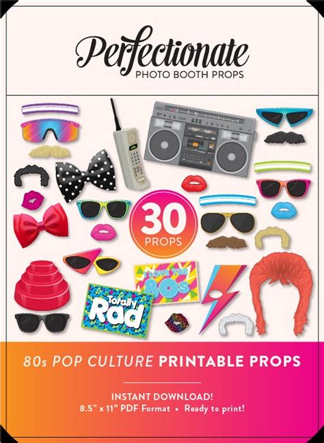 Printable 80s Sunglasses Photo Booth Prop Printable 80s Etsy 80s