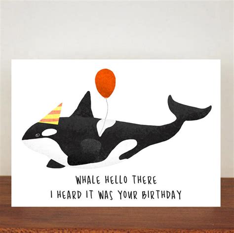 Orca Whale Hello There I Heard It Was Your Birthday Killer Etsy Whale Birthday Parties