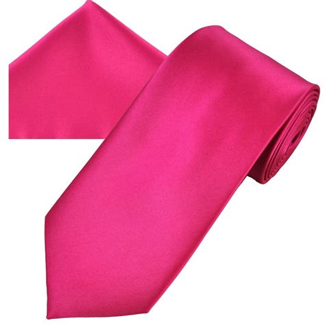 Plain Lipstick Pink Men S Satin Tie Pocket Square Handkerchief Set