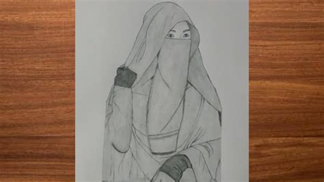 how to draw a girl with hijab easy niqab hijab drawing girl youtube