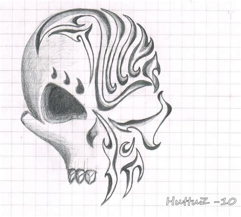 Tribal Skull Drawings