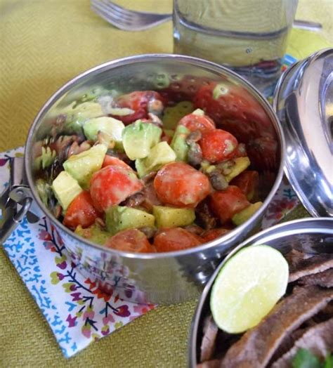 Simple Tomato Avocado Salad With Cilantro Lime Vinaigrette