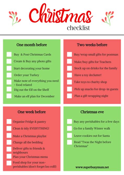 My Things To Do Before Christmas Checklist Free Printable Super