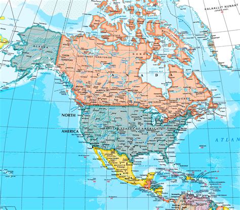 Nordamerika Karte Mit Staaten Städte Kinderbilderdownload