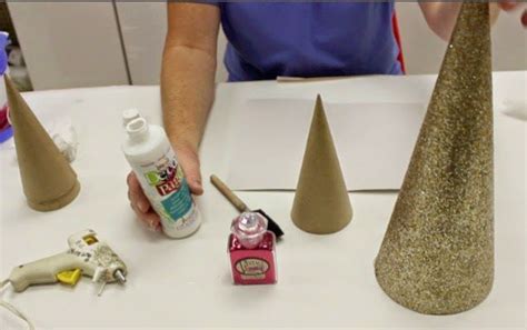 Ideas And Inspirations Paper Mache Cone Paper Tree Glitter Paper