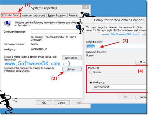 Here, under the computer name tab, click the change button to open computer name/domain changes dialog. Change Windows-8, 8.1 and Win 10 Computer Name, Workgroup ...