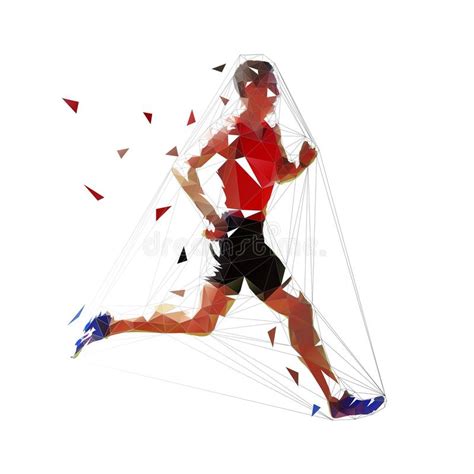 Vector Runner Abstract Geometric Running Man Illustration Side View