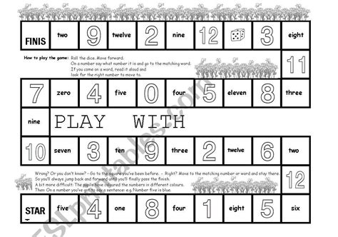Play With Numbers Boardgame Esl Worksheet By Marylin