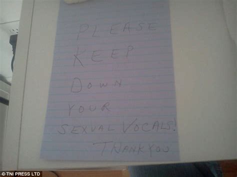 Noisy Sex Letters Left By Grumpy Neighbours Daily Mail Online