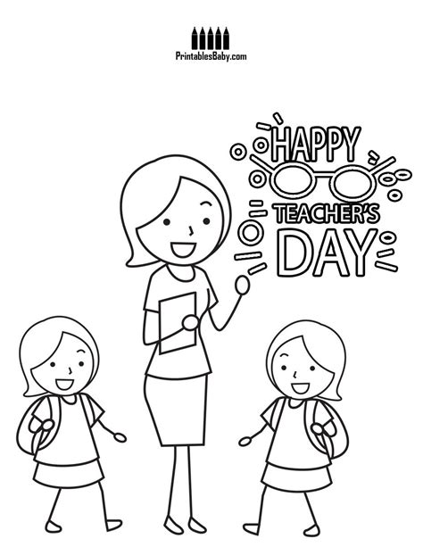 ️happy Teachers Day Coloring Pages Free Download