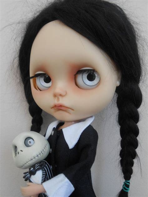 custom blythe doll wednesday addams ตุ๊กตาอาร์ท ตุ๊กตาบลายธ์ ตุ๊กตา