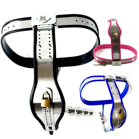 Stainless Steel Female Chastity Belt With Anal Plug Bondage Restraints