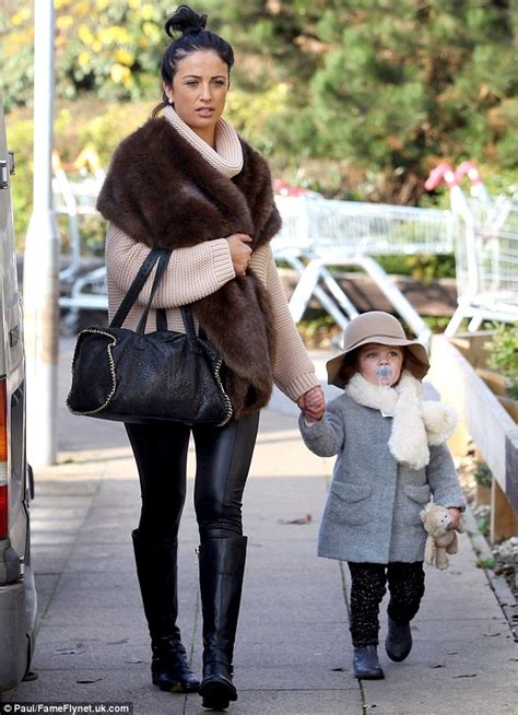 Chantelle Houghton And Daughter Dolly Step Out In Faux Fur Scarves
