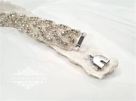 Braided Bridal Rhinestone Wedding Dress Belt BRENDA