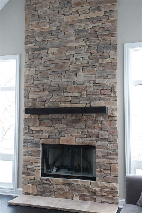 Stacked Rock Fireplace Ledge Stone Fireplace Stone Fireplace Pictures