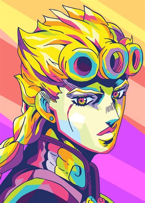 Giorno Giovanna JJBA Poster by Qreative Displate Эскизы