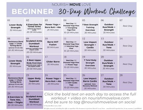 Beginner Workout Plan + 30-Day Workout Calendar | Workout plan for beginners, Workout calendar ...