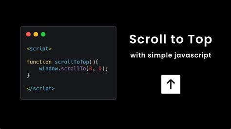 Scroll To Top Button Back To Top Using Simple Javascript Click To