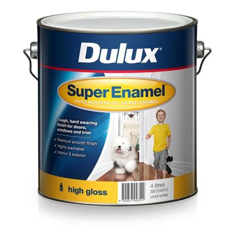 Dulux 4l Super Enamel Paint High Gloss Vivid White Bunnings Australia