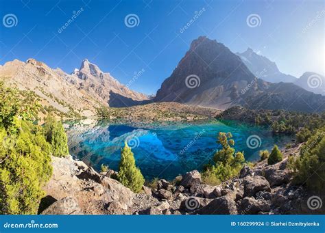 Beautiful Mountains Amazing Mountain Lake On Clear Summer Day Rocky