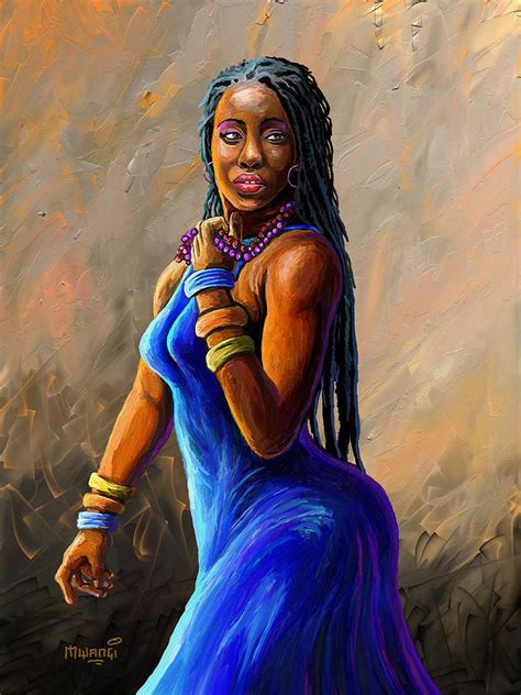 African Woman Painting Painting Watercolor
