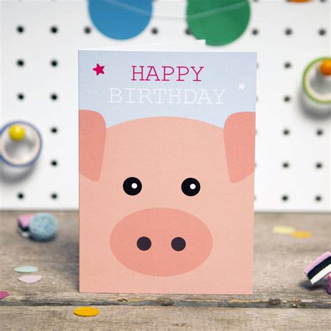 Make a birthday card online ⏩ crello make your friends and family feel happy birthday card generator create incredible happy birthday cards in a few clicks! Cute Pig Birthday Card By Aliroo | notonthehighstreet.com