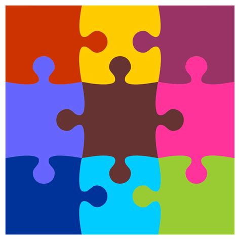 Jigsaw Puzzle Pieces Template Collection Gambaran
