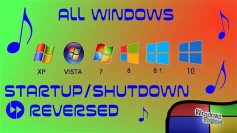 Microsoft Windows All Startup And Shutdown Sounds Reversed Youtube
