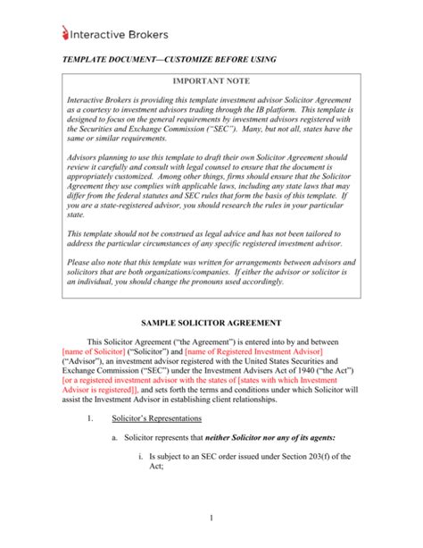 Sample Solicitor Agreement And Solicitor S Disclosure Statement