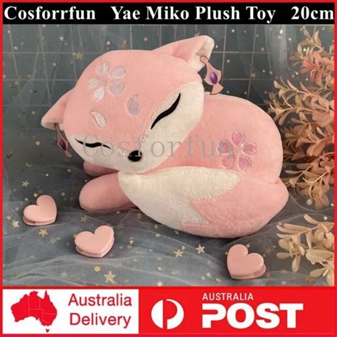 20cm Genshin Impact Plush Toy Yae Miko Pink Fox Stuffed Toy Doll Pillow