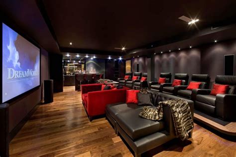 But use popular, trendy colors. 15 Cool Home Theater Design Ideas | DigsDigs