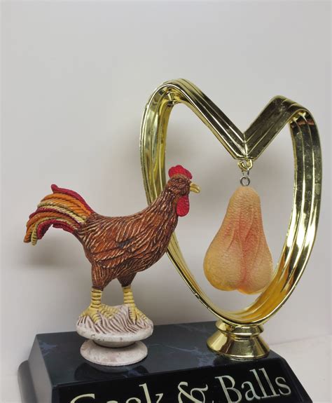 Funny Trophy Rooster Cock And Balls Youve Got Balls Funny Etsy