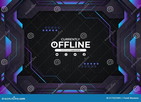 Modern Futuristic Gaming Currently Offline Banner Concept Blue And