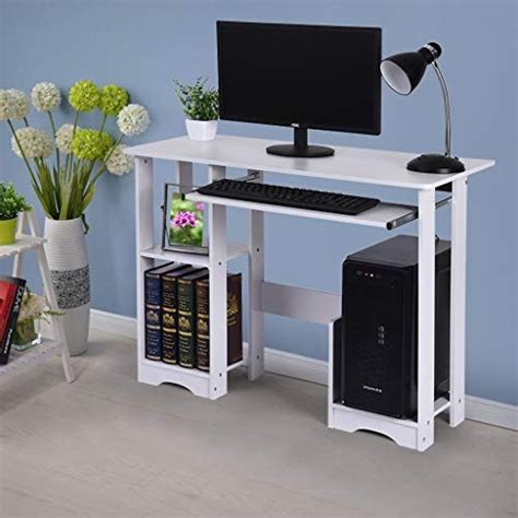 Stand, stretch your legs and still stay in the game. Computer Gaming Desk with Hutch Shelf Stand Laptop ...