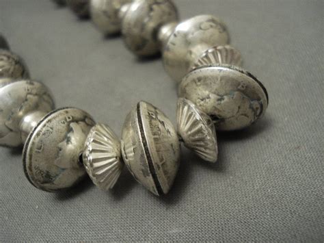 Museum Vintage Navajo Native American Jewelry Silver Coin Hogan Neckla