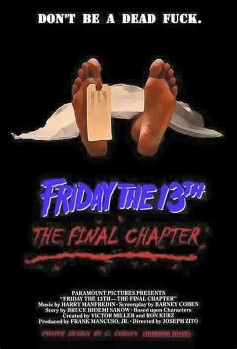 Friday The 13th The Final Chapter 1984 Horror Posters Vintage
