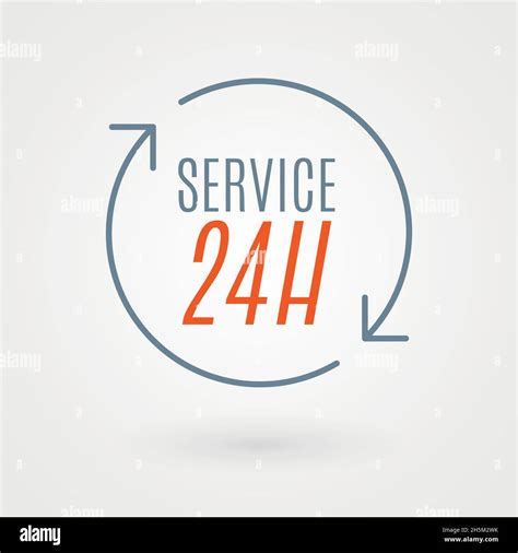 24 Hours Icon Concept Of 247 Open 24 Hours Customer Service