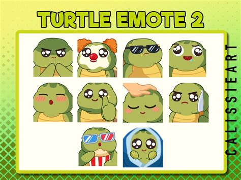 10 Cute Turtle Emotes Twitch Emotes Turtle Bundle 2 Etsy