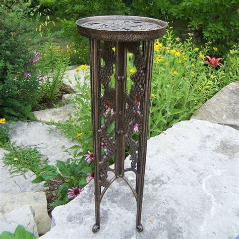 Shop Oakland Living Vineyards 31 In Antique Bronze Round Cast Iron Plant Stand At