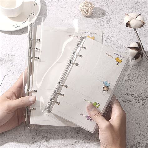 Cover Loose Leaf Transparan Dengan 6 Lubang Ukuran A5/A6 | Shopee Indonesia