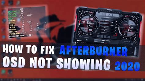 How To Setup Enable Msi Afterburner On Screen Display In 2020 Fix Osd