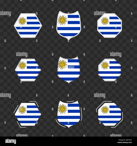 National Symbols Of Uruguay On A Dark Transparent Background Vector
