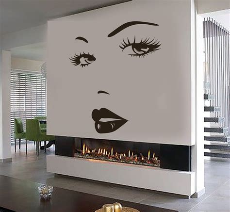 Eyes Wall Sticker Vinyl Decal Beauty Salon Woman Face Lips Girl Room
