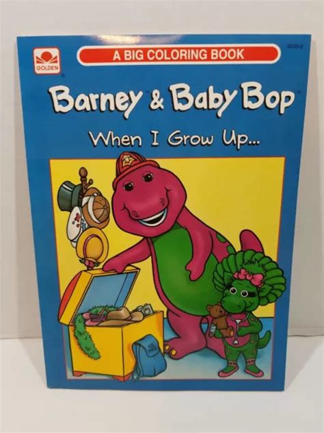Vintage Barney And Baby Bop Coloring Book 1990s When I Grow Up And Weather